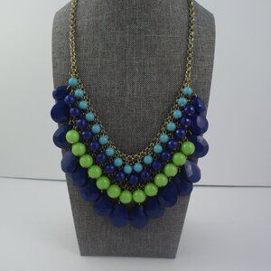 Vintage R J Graziano Beaded Bib Statement Necklace - As NEW!